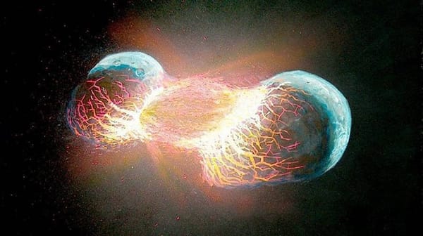 Moon was produced by a head-on collision between Earth and a forming planet